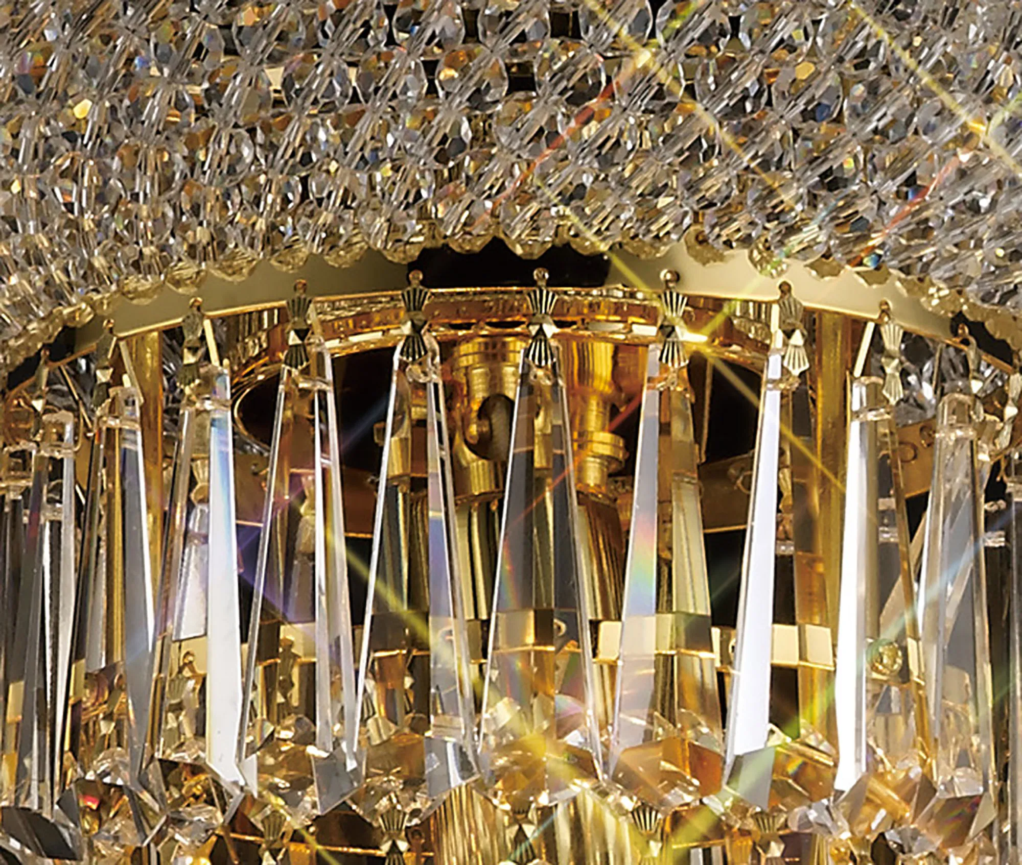 Alexandra Crystal Chandelier 18 Light (27kg) Gold IL32112  Diyas Alexandra Gold